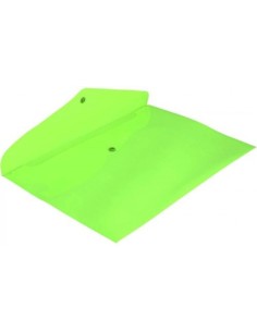 PAQ 12 CARPETA SOBRE Fº CIERRE BROCHE PP VERDE FLUOR GRAF